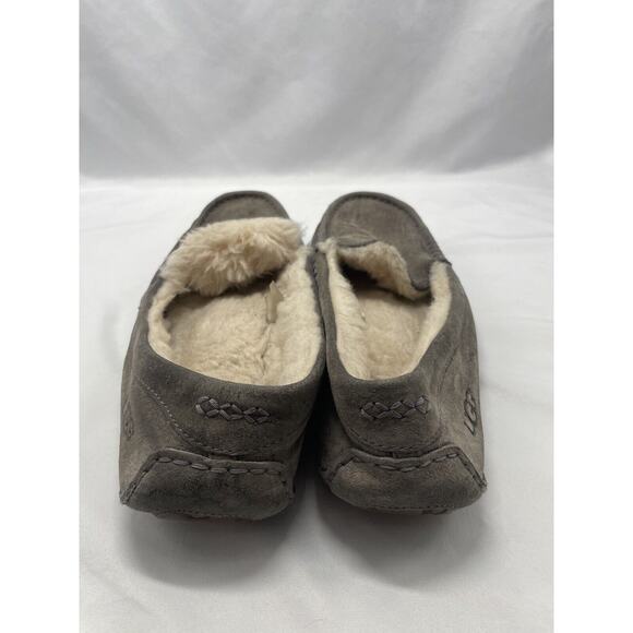 UGG Ansley Taupe Suede Sheepskin Lined Moc Toe Slippers Women’s Size 10 - Picture 6 of 10
